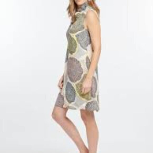 Nik + Zoe Dress Citrus Ruffle Collar Sleeveless Shift Size Medium - Picture 3 of 11